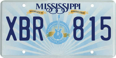 MS license plate XBR815