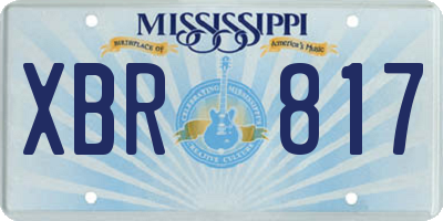 MS license plate XBR817