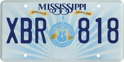 MS license plate XBR818