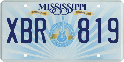 MS license plate XBR819