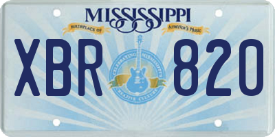 MS license plate XBR820