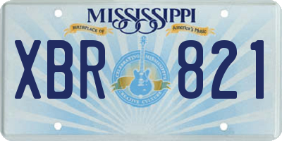 MS license plate XBR821