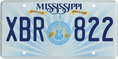 MS license plate XBR822