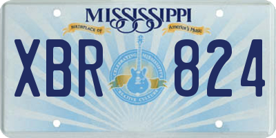MS license plate XBR824