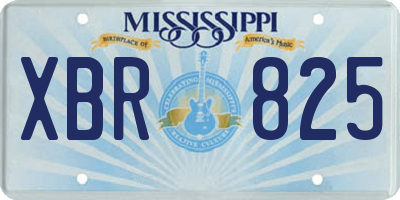 MS license plate XBR825