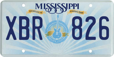 MS license plate XBR826