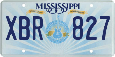 MS license plate XBR827