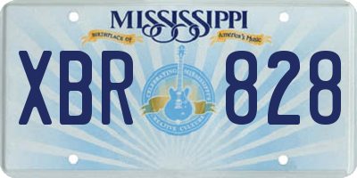 MS license plate XBR828