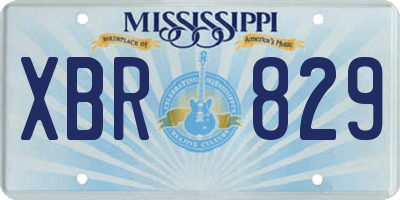 MS license plate XBR829
