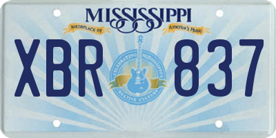 MS license plate XBR837