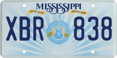 MS license plate XBR838