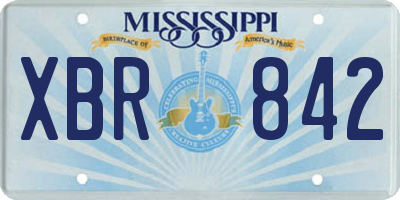 MS license plate XBR842