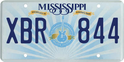 MS license plate XBR844