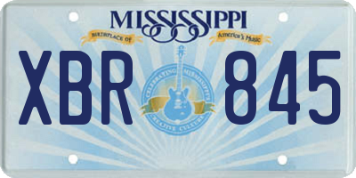 MS license plate XBR845