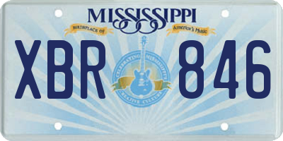 MS license plate XBR846