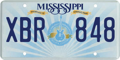 MS license plate XBR848