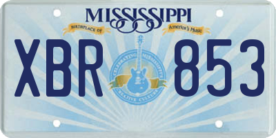 MS license plate XBR853