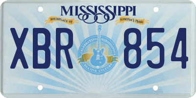 MS license plate XBR854