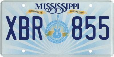 MS license plate XBR855