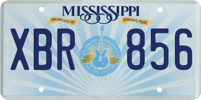 MS license plate XBR856