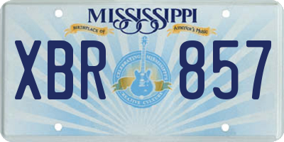 MS license plate XBR857