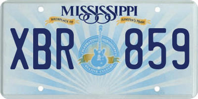 MS license plate XBR859