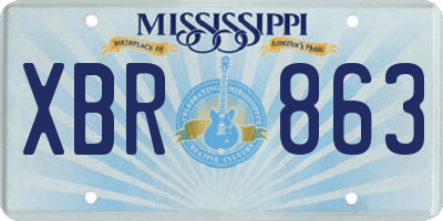 MS license plate XBR863