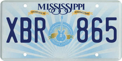 MS license plate XBR865
