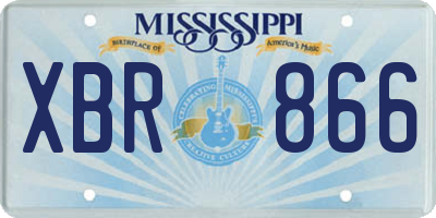 MS license plate XBR866