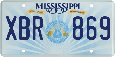MS license plate XBR869