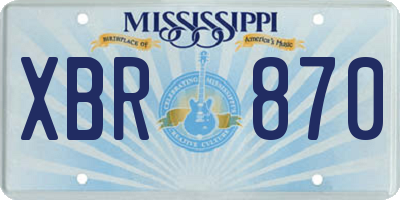 MS license plate XBR870