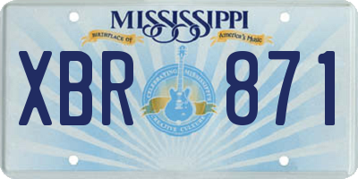 MS license plate XBR871