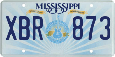 MS license plate XBR873