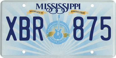 MS license plate XBR875