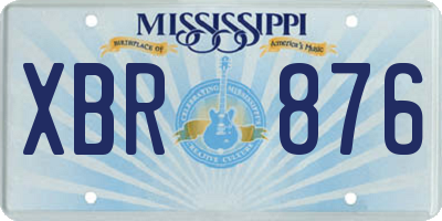 MS license plate XBR876