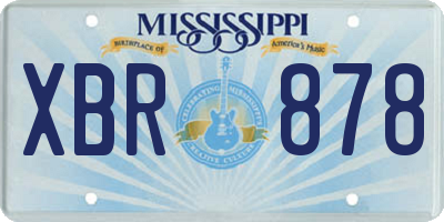 MS license plate XBR878