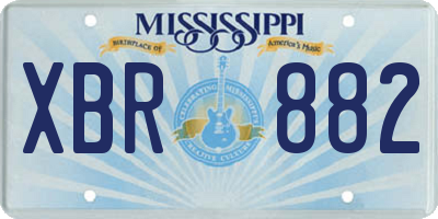 MS license plate XBR882