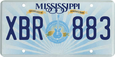MS license plate XBR883