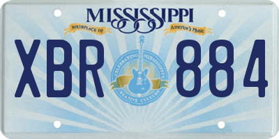 MS license plate XBR884
