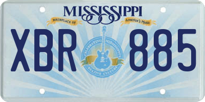 MS license plate XBR885