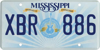 MS license plate XBR886