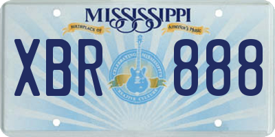 MS license plate XBR888
