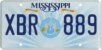 MS license plate XBR889