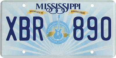 MS license plate XBR890