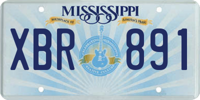 MS license plate XBR891