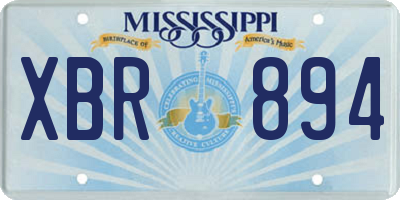 MS license plate XBR894