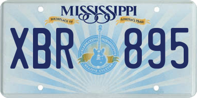 MS license plate XBR895