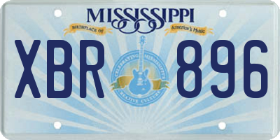 MS license plate XBR896