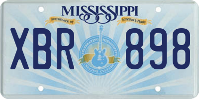 MS license plate XBR898