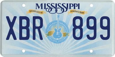 MS license plate XBR899